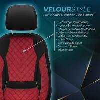 Sitzbezüge für Peugeot 206 206+ ab 1998-2012 in (Schwarz-Rot) AION102 | Mit ABE