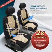 Sitzbezüge für Toyota Auris E180 ab 2012-2019 in (Schwarz-Beige) AION105 | Mit ABE