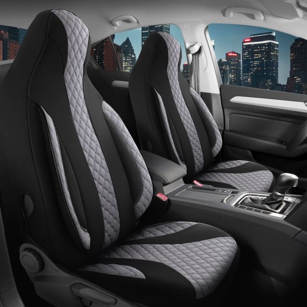 Pilot Sitzbezüge für Kia Picanto 2 ab 2011-2017 (Schwarz-Grau) ZARA401 | Mit ABE