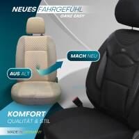 Sitzbezüge für Mercedes C-Klasse W203 S203 ab 2000-2007 (Schwarz) HEST128 | Mit ABE