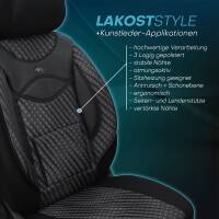 Sitzbezüge für Volvo S60 V60 2.Gen. ab 2010-2018 (Schwarz-Grau) HEST115