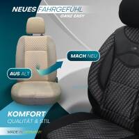 Sitzbezüge für VW Touran 1 ab 2003-2015 (Schwarz-Grau) HEST115 | Mit ABE