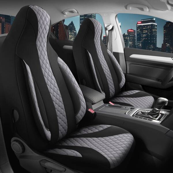 Pilot Sitzbezüge für Renault Captur 1 ab 2013-2019 (Schwarz-Grau) ZARA401 | Mit ABE
