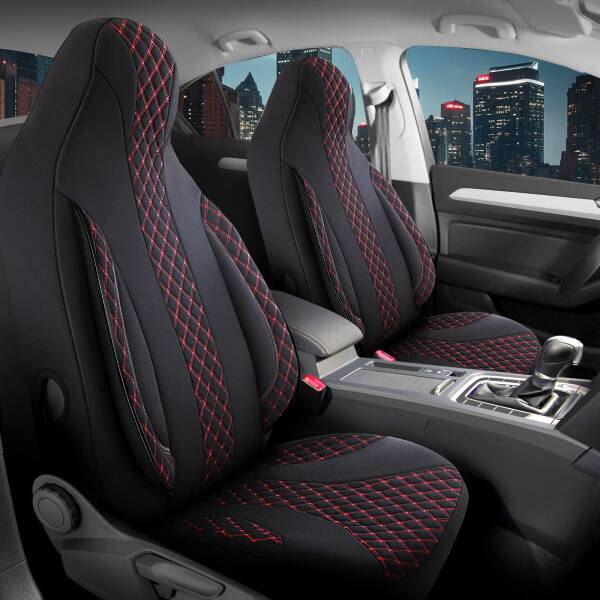 Pilot Sitzbezüge für Mercedes R Klasse 251 ab 2005-2017 (Schwarz-Rot) ZARA402 | Mit ABE
