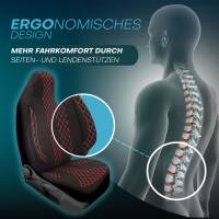 Pilot Sitzbezüge für Citroen C1 1. Gen. ab 2005-2014 (Schwarz-Rot) ZARA402