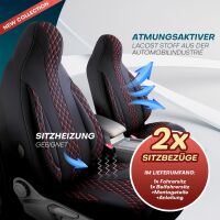 Pilot Sitzbezüge für Volvo S60 V60 2.Gen. ab 2010-2018 (Schwarz-Rot) ZARA402 | Mit ABE