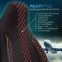 Pilot Sitzbezüge für Mercedes A-Klasse W169 ab 2004-2012 (Schwarz-Rot) ZARA402 | Mit ABE