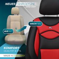 Sitzbezüge für Toyota Avensis T22 ab 1998-2002 (Schwarz-Rot) ARTE102 | Mit ABE