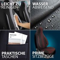 Pilot Sitzbezüge für Mercedes EQE V295 ab 2022 (Schwarz-Rot) ZARA402