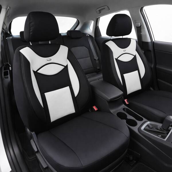 Sitzbezüge für Audi A3 8L ab 1996-2003 (Schwarz-Weiß) ARTE108 | Mit ABE