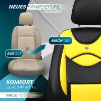 Sitzbezüge für Fiat Punto Typ 199 ab 2005-2018 (Schwarz-Gelb) ARTE105 | Mit ABE