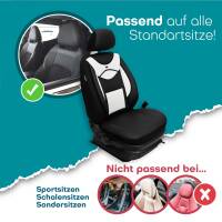 Sitzbezüge für Dacia Logan 1. Gen. ab 2004-2013 (Schwarz-Weiß) ARTE108 | Mit ABE