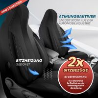 Pilot Sitzbezüge für Volvo S70 V70 3 ab 2007-2016 (Schwarz) ZARA403 | Mit ABE