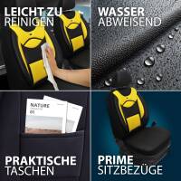 Sitzbezüge für Hyundai Santa Fe SM ab 2001-2006 (Schwarz-Gelb) ARTE105 | Mit ABE