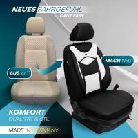Sitzbezüge für Dacia Logan 2. Gen. ab 2012-2020 (Schwarz-Weiß) ARTE108 | Mit ABE