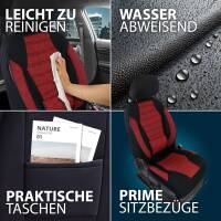 Sitzbezüge für Dacia Sandero 2 ab 2012-2020 (Schwarz-Rot) ATHN102 | Mit ABE