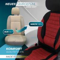 Sitzbezüge für Dacia Sandero 2 ab 2012-2020 (Schwarz-Rot) ATHN102 | Mit ABE