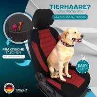 Sitzbezüge für Dacia Sandero 2 ab 2012-2020 (Schwarz-Rot) ATHN102 | Mit ABE