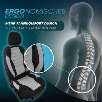 Sitzbezüge für Chevrolet Spark M300 M400 ab 2010 (Schwarz-Grau) ATHN101 | Mit ABE