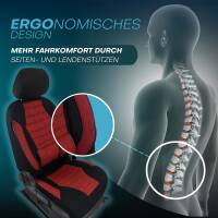 Sitzbezüge für Mazda 2 III ab 2015 (Schwarz-Rot) ATHN102 | Mit ABE