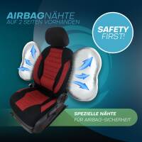 Sitzbezüge für Nissan Qashqai 1 J10 ab 2006-2013 (Schwarz-Rot) ATHN102 | Mit ABE