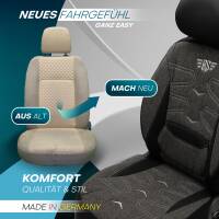 Sitzbezüge für Nissan Micra K13 ab 2010-2016 (Schwarz) ATHN304 | Mit ABE
