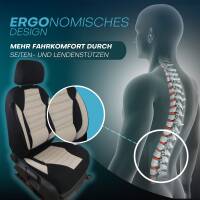 Sitzbezüge für Mercedes Sprinter W902 ab 1995-2006 (Schwarz-Beige) ATHN105 | Mit ABE