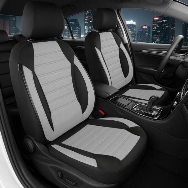 Sitzbezüge für Infiniti QX70 ab 2009-2018 (Schwarz-Weiß) ATHN108 | Mit ABE
