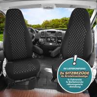 Pilot Wohnmobil Sitzbezüge für Caravelair Alba 596 (Schwarz-Weiß) POSE708