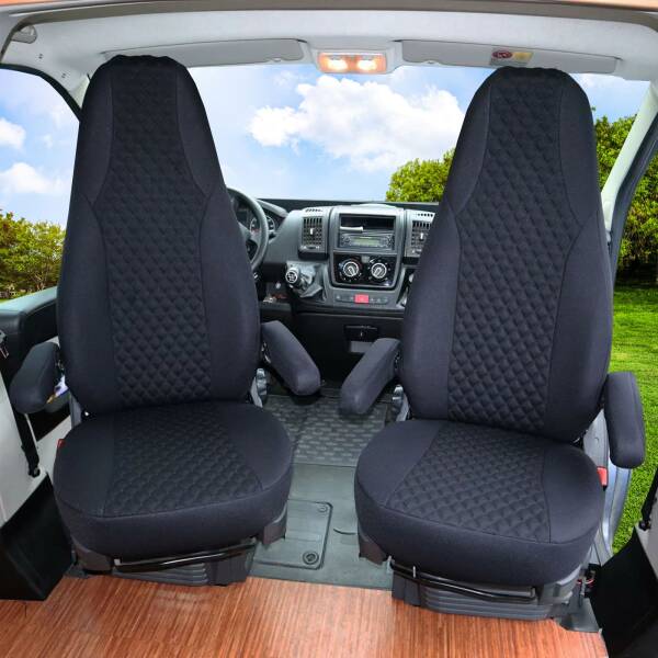 Pilot Wohnmobil Sitzbezüge für Northstar Campers i Wind Bandit XL (Schwarz-Anthrazit) POSE704