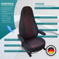 Pilot Wohnmobil Sitzbezüge für  Niesmann Bischoff Flair 1200 L (Schwarz-Rot) POSE702