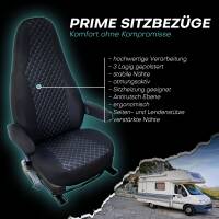 Pilot Wohnmobil Sitzbezüge für Bürstner Camper Van California Beach 630 (Schwarz-Blau) POSE706