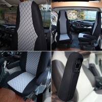 Pilot Wohnmobil Sitzbezüge für Frankia Charisma M 700 (Schwarz-Anthrazit) POSE704