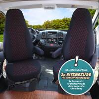 Pilot Wohnmobil Sitzbezüge für Bavaria Camp CUV 540 Selection XL (Schwarz-Rot) POSE702