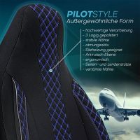 Pilot Sitzbezüge für Citroen C4 Grand Picasso ab 2013 (Schwarz-Blau) ZARA406 | Mit ABE