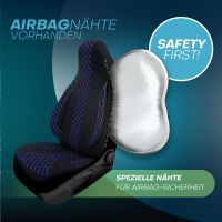 Pilot Sitzbezüge für Citroen C4 Grand Picasso ab 2013 (Schwarz-Blau) ZARA406 | Mit ABE