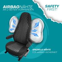 Pilot Wohnmobil Sitzbezüge für Mobilvetta Krosser 600 (Schwarz-Weiß) POSE708