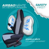 Pilot Wohnmobil Sitzbezüge für Carado Etrusco C 338 (Schwarz-Anthrazit) POSE704