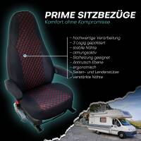 Pilot Wohnmobil Sitzbezüge für Fleetwood Enterprises E-Traveler Class E (Schwarz-Rot) POSE702