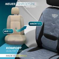 Sitzbezüge für Fiat 500 Gen 1 ab 2007 (Schwarz-Blau) ATHN306