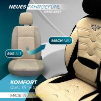 Sitzbezüge für Nissan Pulsar ab 2014-2018 (Schwarz- Beige) ATHN305 | Mit ABE