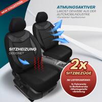 Sitzbezüge für Nissan Townstar ab 2021 (Schwarz) HEST03 | Mit ABE