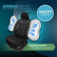 Sitzbezüge für Toyota Avensis T25 ab 2003-2008 (Schwarz) HEST03 | Mit ABE