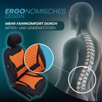 Sitzbezüge für Toyota Corolla E170 ab 2013-2018 (Schwarz-Orange) HEPH3