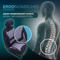 Sitzbezüge für Volvo S60 V60 1.Gen. ab 2000-2009 (Schwarz-Grau) HEPH1