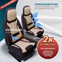 Sitzbezüge für Mitsubishi L200 5 ab 2015-2019 (Braun- Beige) MERT2 | Mit ABE
