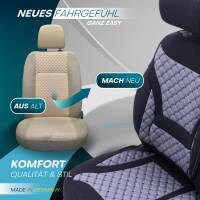 Sitzbezüge für Volvo S60 V60 2.Gen. ab 2010-2018 (Schwarz-Grau) HEPH1