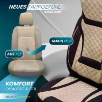 Sitzbezüge für Toyota Proace Verso Kasten 2 ab 2016 (Braun- Beige) MERT2 | Mit ABE