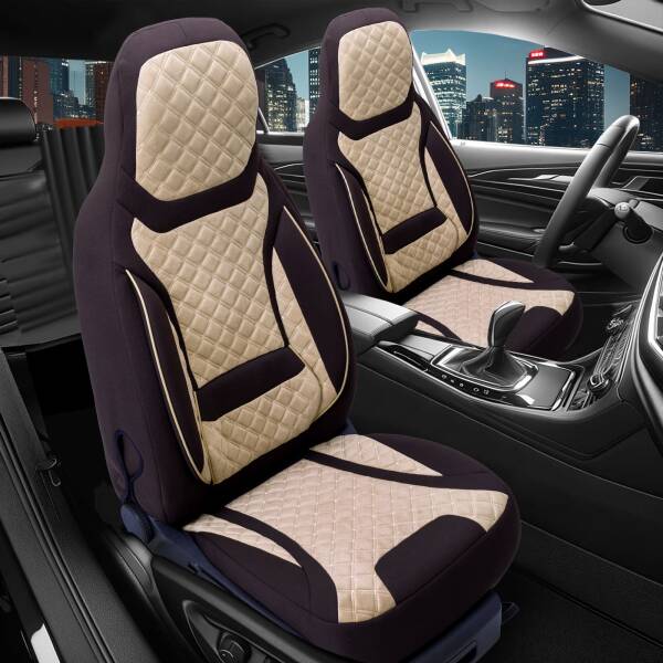 Sitzbezüge für Kia Stinger ab 2017 (Braun- Beige) MERT2 | Mit ABE