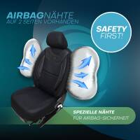 Sitzbezüge für VW Scirocco 3 ab 2008-2017 (Schwarz) DION102 | Mit ABE